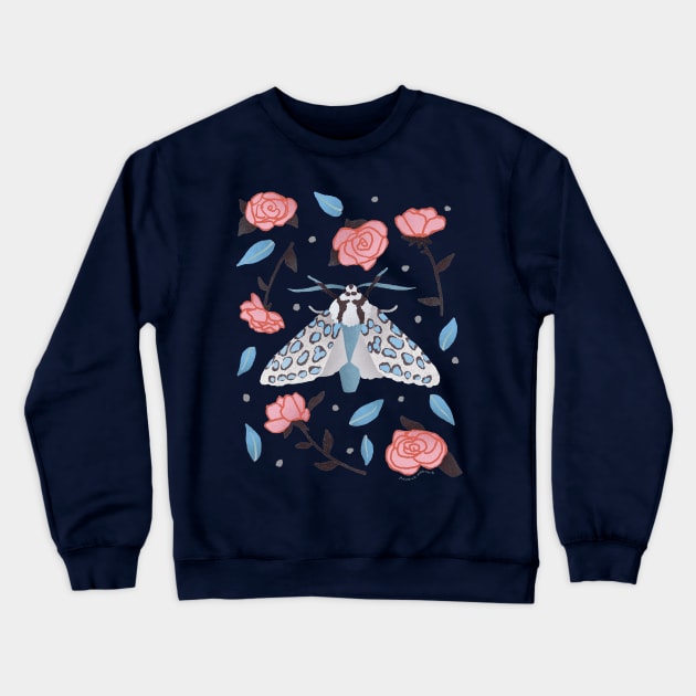 Silver-spotted Tiger Moth Crewneck Sweatshirt by Annelie